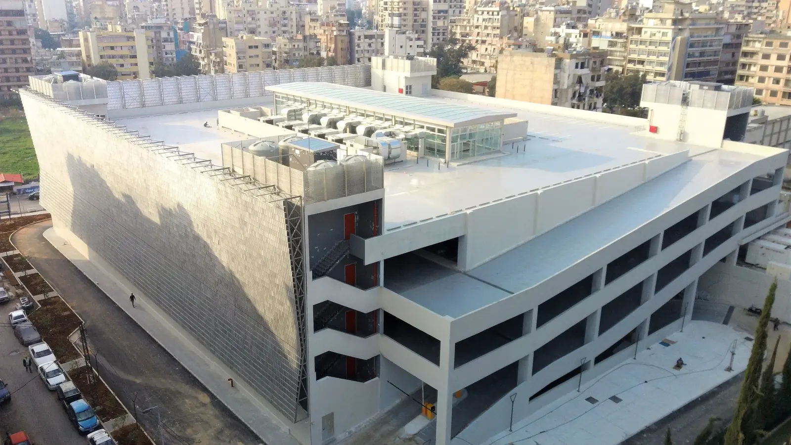 The completed market building, seen from above